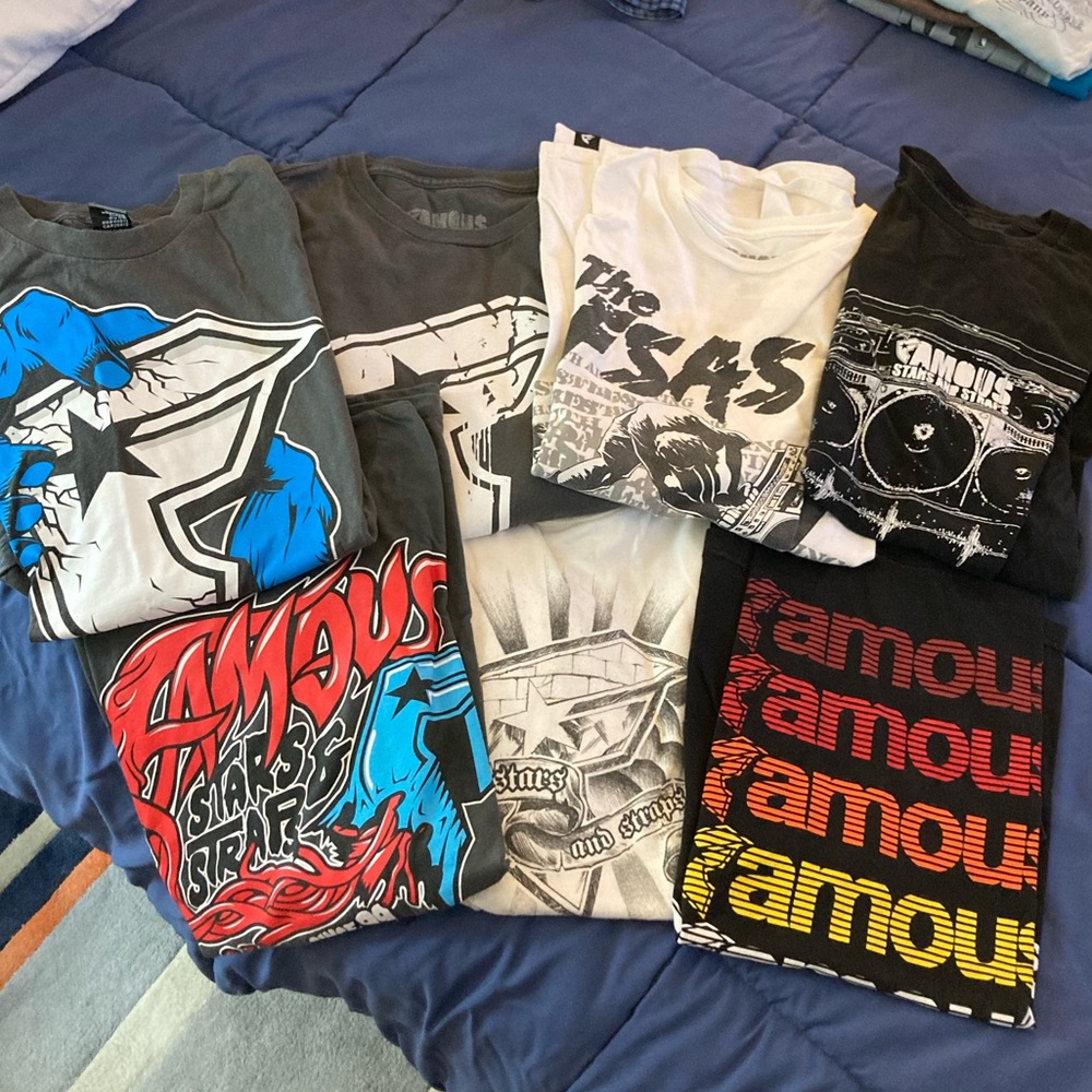Bundle of 7 mens Famous Stars and Straps shirts